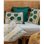 Almofada Baguete Veludo Natal Bordada Noel Decortextil