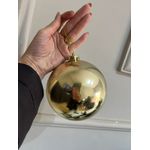 Jogo 2 Bolas De Natal Dourado 12cm Grande Decoração Árvore