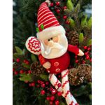 Papai Noel Sentado Vermelho E Branco Pirulito