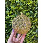 Jogo 4 Bolas De Natal Losango Glitter Dourada 10cm Cromus