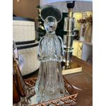 Escultura Decorativa Anjo Vidro Transparente E Dourado 27cm