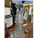 Escultura Decorativa Anjo Vidro Transparente E Dourado 26cm