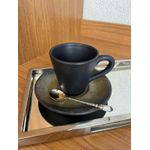 Jogo 6 Xícaras Para Chá Com Pires Scalla Stone Black 150ml