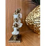 Escultura Família Decorativa Casal Com Casal De Filhos