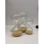 Kit 3 Mini Ampulhetas Decorativas Bege 3/5/7 minutos 
