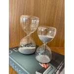 Ampulheta Decorativa em Vidro Miçanga 3 Minutos Prata
