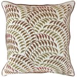 Almofada Linho Cru Bordado Terracota 52x52cm