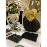 Escultura Decorativa Coração Prata 25cm