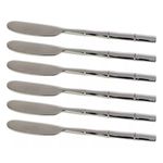 Jogo 6 Espatulas Steel Wood Aco Inox Cabo Estilo Bambu