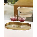 Bandeja em Metal Dourado e Vidro 38cm