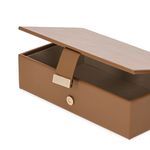 Kit 2 Caixas Decorativas / Organizadoras Em Pu Marrom
