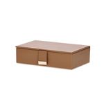 Kit 2 Caixas Decorativas / Organizadoras Em Pu Marrom