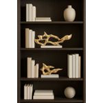Escultura Decorativa em Poliresina Dourado com Base Branca