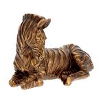 Escultura Decorativa De Zebra Em Polirresina 29cm Cobre