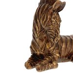 Escultura Decorativa De Zebra Em Polirresina 29cm Cobre