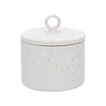 Pote Com Tampa Decorativo Em Ceramica Off White 17cm