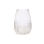 Vaso de Vidro Decorativo Transparente Craquelado