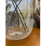 Vaso de Vidro Decorativo Transparente Craquelado