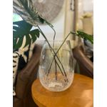 Vaso de Vidro Decorativo Transparente Craquelado