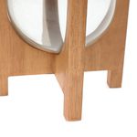 Vaso Decorativo em Vidro e Madeira 21cm