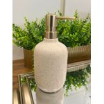 Porta Sabonete Líquido De Cerâmica Bege 600ml Mart