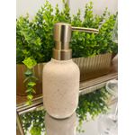 Porta Sabonete Líquido De Cerâmica Bege 200ml Mart