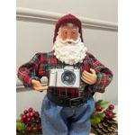 Boneco Papai Noel Colecionáveis Fotógrafo Decoração Natal 27cm