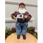 Boneco Papai Noel Colecionáveis Fotógrafo Decoração Natal 27cm