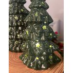 Árvore Decorativa Em Porcelana Verde Com Estrela Led 19cm