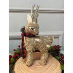 Rena Decorativa Rústica Natural em Pé Cachecol Natal 28cm
