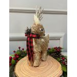 Rena Decorativa Rústica Natural em Pé Cachecol Natal 28cm