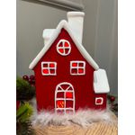 Casinha Cêramica Noel Nevada Led Vila Natalina 20cm