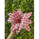 Flor de Natal Xadrez Vermelho e Branco