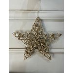 Estrela Pendurar Gliter Aramada Champagne 30cm Natal