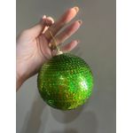 Kit 3 Bolas De Natal Verde Lantejoula 10cm Decoração Árvore