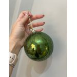 Kit 3 Bolas De Natal Verde Perolada 10cm Decoração Árvore