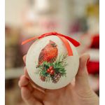 Caixa Bolas De Natal Presenteável Luxo Pássaros 8cm C/14 Un