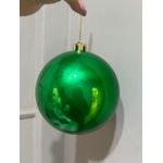 Bola De Natal Verde Perolada 15cm Grande Decoração Árvore