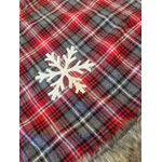 Saia De Árvore Natal Xadrez Vermelho E Preto 120cm