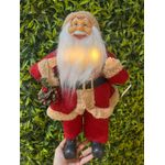 Papai Noel em Pé com Led Pinha 40cm Vermelho Bege