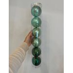 Jg 6 Bolas De Natal Tons Verde Perolada 8cm Decoração Árvore