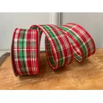Fita De Natal Aramada 3,8cm Xadrez 9,14mts