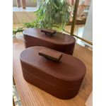 Caixa Decorativa MDF Revestimento Pu Terracota 25,5cm