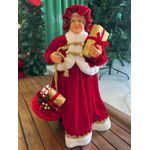 Mamãe Noel Vermelha Em Pé 60cm Enfeite Luxo Decoração Natal