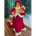 Mamãe Noel Vermelha Em Pé 60cm Enfeite Luxo Decoração Natal