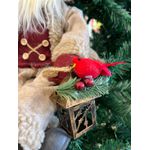 Papai Noel Sentado Presente Lanterna Vinho E Bege 45cm Natal