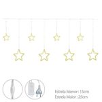 Cortina Decorativa 9 Estrelas 816 Led C Função Branco Quente