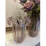 Vaso De Vidro Italy Rosa Claro Estilo Murano 19cm Wolff