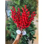 Kit 6 Galho Artificial Azevinho Berry Natalino Decorativo