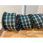 Fita Natalina Aramada Verde Escuro 6,3cm Xadrez 9,14mts Cromus Natal